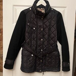 Burberry Quilted Coat in Black.